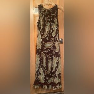 STUDIO 1 dress. Size M. Brown and green paisley dress. Very comfortable.